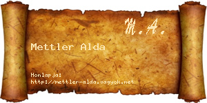 Mettler Alda névjegykártya
